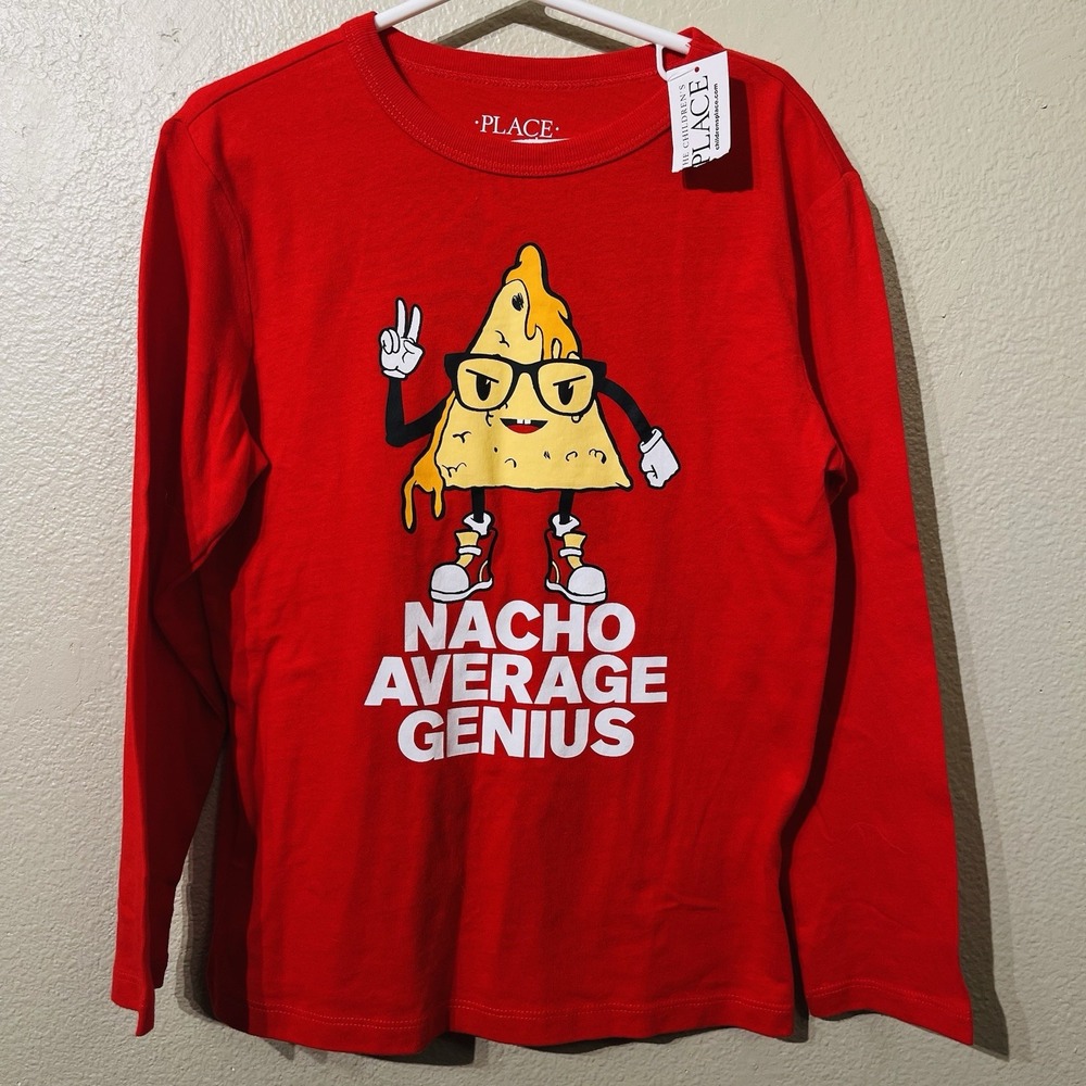 The Children's Place Novelty Graphic Long Sleeve Shirt Red Size S 5-6) NWT